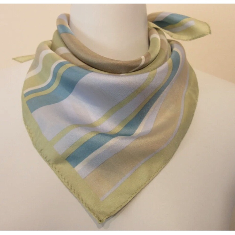 EDDIE BAUER Designer Silk Scarf 21" Square Small Wrap Around Neck Spring/Summer